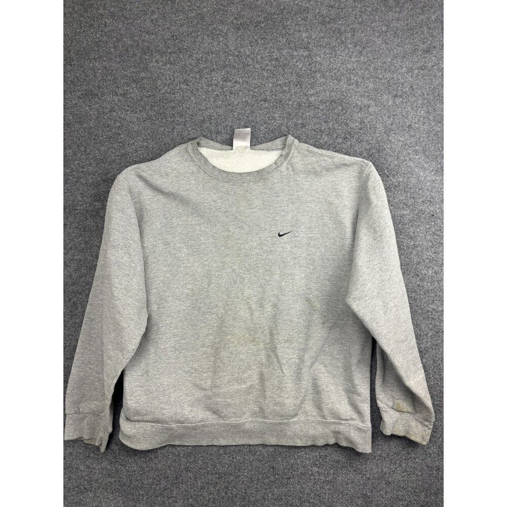 Vintage Nike Sweatshirt Mens XL Gray Crewneck Pullover Little Swoosh‎ Logo Y2K